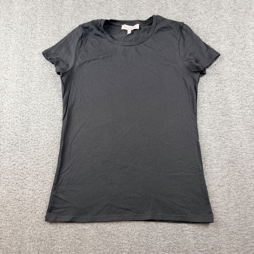 Juicy Couture Black Short Sleeve Crew Neck T-Shirt Women's M Medium Made in USA